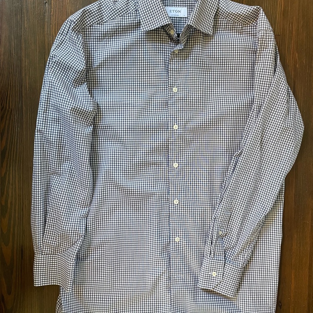 Eton Mens Gingham Buttondown Shirt